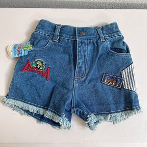 VINTAGE Duckula denim jean shorts 90s patches - sz 6, XS-S girls - vintage 12